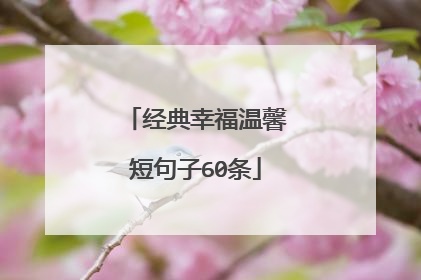 经典幸福温馨短句子60条