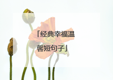 经典幸福温馨短句子