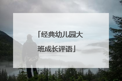 经典幼儿园大班成长评语