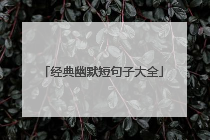 经典幽默短句子大全