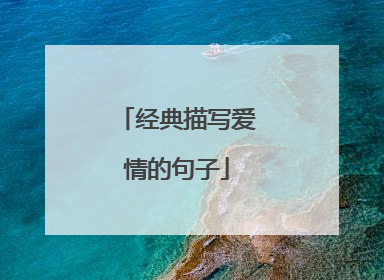 经典描写爱情的句子