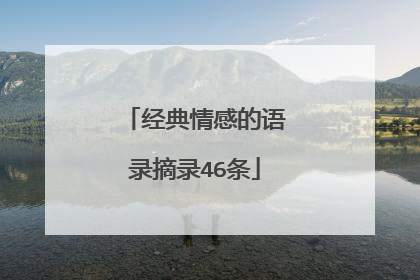 经典情感的语录摘录46条