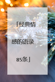 经典情感的语录85条