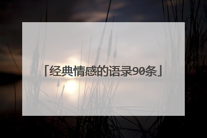 经典情感的语录90条