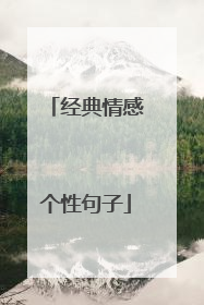 经典情感个性句子