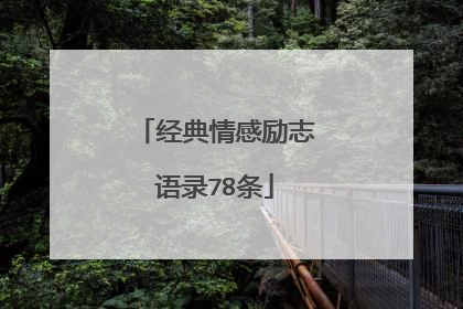 经典情感励志语录78条