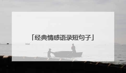 经典情感语录短句子