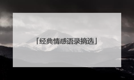 经典情感语录摘选