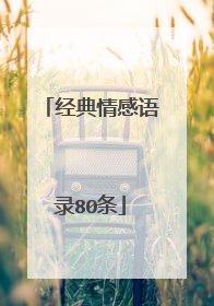经典情感语录80条