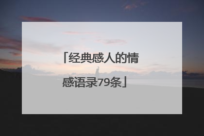 经典感人的情感语录79条