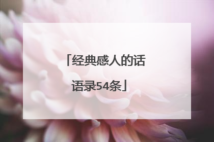 经典感人的话语录54条