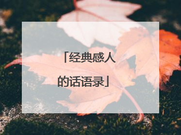经典感人的话语录