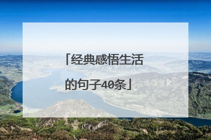 经典感悟生活的句子40条