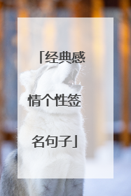 经典感情个性签名句子