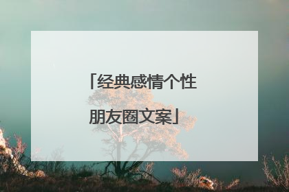 经典感情个性朋友圈文案