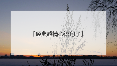 经典感情心语句子