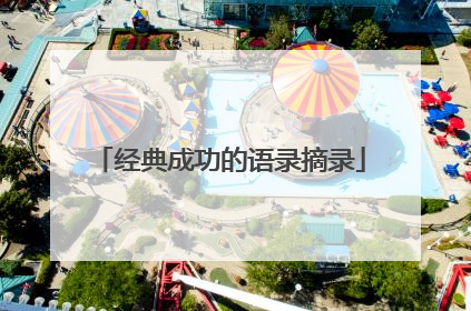 经典成功的语录摘录