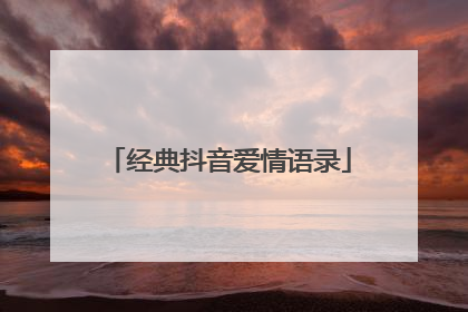 经典抖音爱情语录