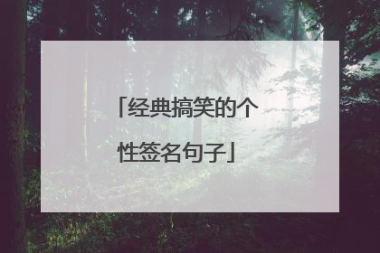 经典搞笑的个性签名句子