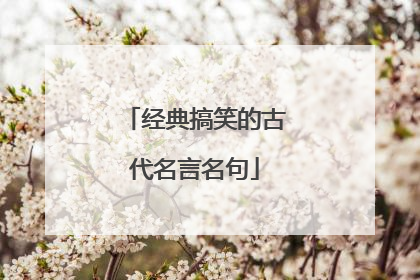 经典搞笑的古代名言名句