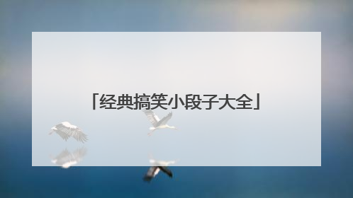 经典搞笑小段子大全
