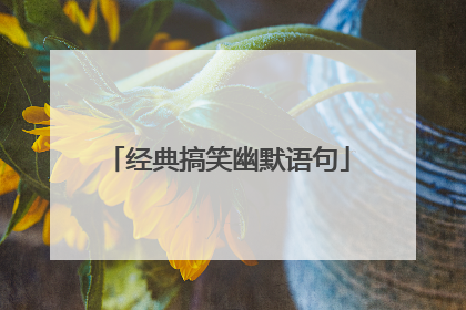 经典搞笑幽默语句