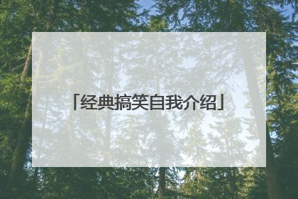 经典搞笑自我介绍