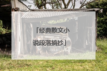 经典散文小说段落摘抄