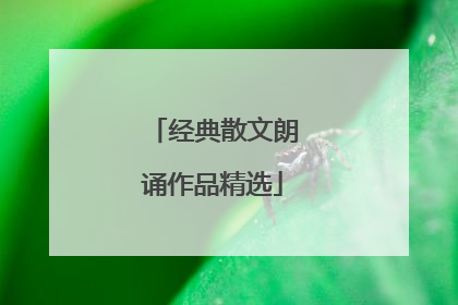 经典散文朗诵作品精选