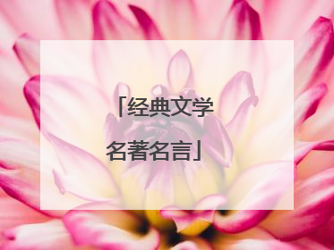 经典文学名著名言