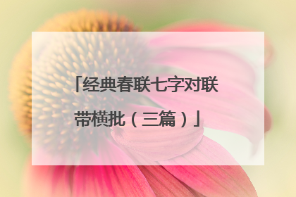 经典春联七字对联带横批(三篇)