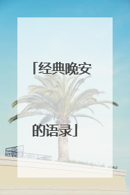 经典晚安的语录