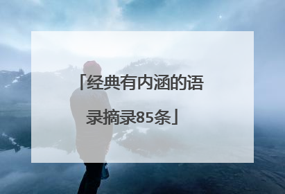 经典有内涵的语录摘录85条