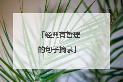 经典有哲理的句子摘录