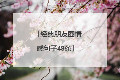 经典朋友圈情感句子48条