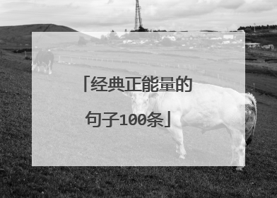 经典正能量的句子100条