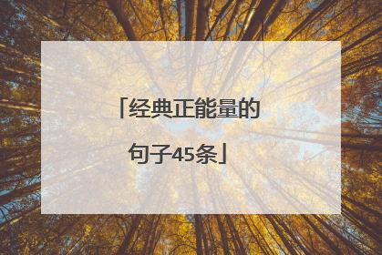 经典正能量的句子45条