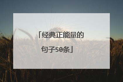 经典正能量的句子50条