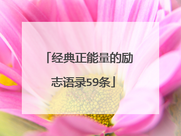 经典正能量的励志语录59条