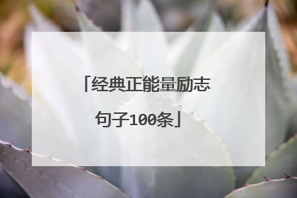 经典正能量励志句子100条