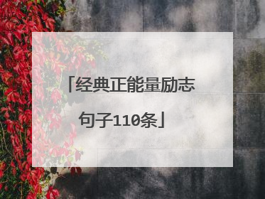 经典正能量励志句子110条