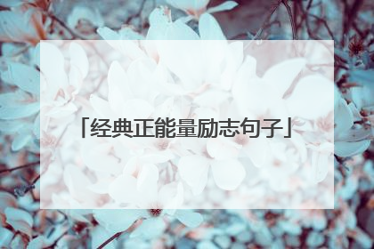 经典正能量励志句子