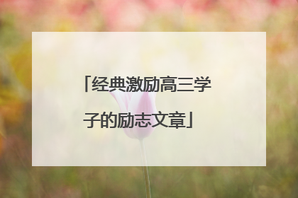 经典激励高三学子的励志文章