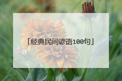 经典民间谚语100句