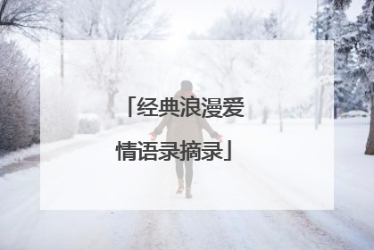 经典浪漫爱情语录摘录