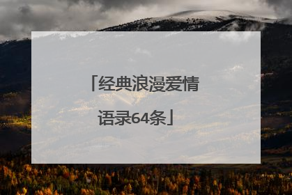 经典浪漫爱情语录64条