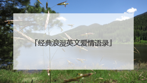 经典浪漫英文爱情语录