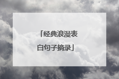 经典浪漫表白句子摘录