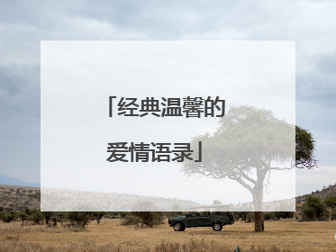 经典温馨的爱情语录