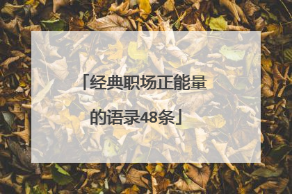 经典职场正能量的语录48条